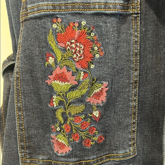 Current Mood Embroidered Denim Long Coat Dress - Picture 4 of 6